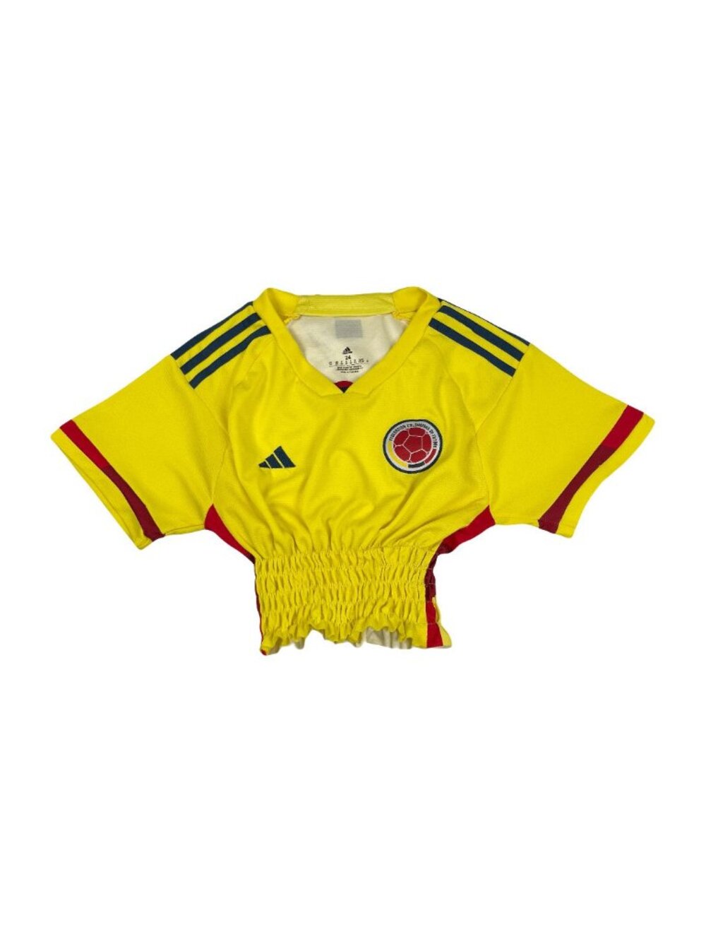 Rework Shirred Adidas Colombia Home Jersey Women's S
